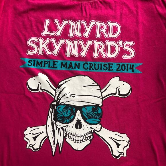 Lynyrd Skynyrd's Simple Man Cruise 2014 Shirt Crew Neck Short Sleeve Pink Medium - Picture 3 of 8